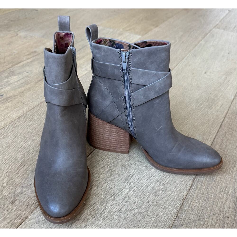 Korks Shyla Block Heel Boho Festival Booties | Size 8 | Taupe | NWOB